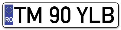 Placuta inmatriculare numar auto  TM-90-YLB, TM 90 YLB, TM90YLB