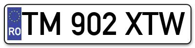 Placuta inmatriculare numar auto  TM-902-XTW, TM 902 XTW, TM902XTW