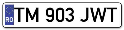 Placuta inmatriculare numar auto  TM-903-JWT, TM 903 JWT, TM903JWT