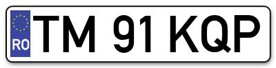 Placuta inmatriculare numar auto  TM-91-KQP, TM 91 KQP, TM91KQP