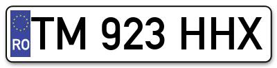 Placuta inmatriculare numar auto  TM-923-HHX, TM 923 HHX, TM923HHX
