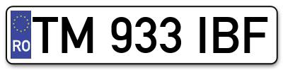 Placuta inmatriculare numar auto  TM-933-IBF, TM 933 IBF, TM933IBF