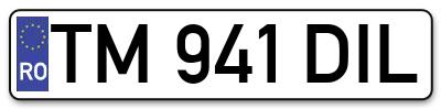 Placuta inmatriculare numar auto  TM-941-DIL, TM 941 DIL, TM941DIL