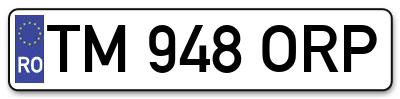 Placuta inmatriculare numar auto  TM-948-ORP, TM 948 ORP, TM948ORP