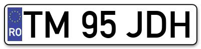 Placuta inmatriculare numar auto  TM-95-JDH, TM 95 JDH, TM95JDH