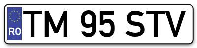 Placuta inmatriculare numar auto  TM-95-STV, TM 95 STV, TM95STV