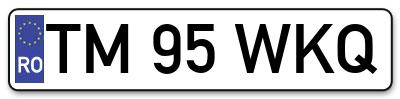 Placuta inmatriculare numar auto  TM-95-WKQ, TM 95 WKQ, TM95WKQ