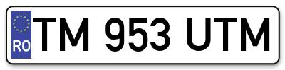 Placuta inmatriculare numar auto  TM-953-UTM, TM 953 UTM, TM953UTM