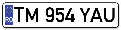 Placuta inmatriculare numar auto  TM-954-YAU, TM 954 YAU, TM954YAU