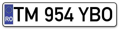 Placuta inmatriculare numar auto  TM-954-YBO, TM 954 YBO, TM954YBO