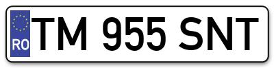 Placuta inmatriculare numar auto  TM-955-SNT, TM 955 SNT, TM955SNT