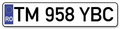 Placuta inmatriculare numar auto  TM-958-YBC, TM 958 YBC, TM958YBC