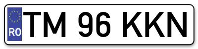 Placuta inmatriculare numar auto  TM-96-KKN, TM 96 KKN, TM96KKN