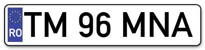 Placuta inmatriculare numar auto  TM-96-MNA, TM 96 MNA, TM96MNA