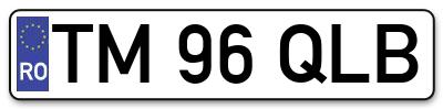 Placuta inmatriculare numar auto  TM-96-QLB, TM 96 QLB, TM96QLB