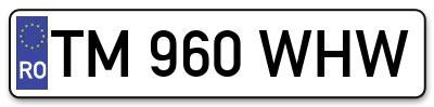 Placuta inmatriculare numar auto  TM-960-WHW, TM 960 WHW, TM960WHW