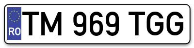Placuta inmatriculare numar auto  TM-969-TGG, TM 969 TGG, TM969TGG