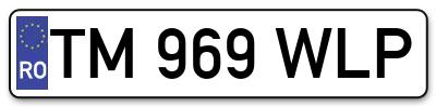 Placuta inmatriculare numar auto  TM-969-WLP, TM 969 WLP, TM969WLP