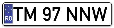 Placuta inmatriculare numar auto  TM-97-NNW, TM 97 NNW, TM97NNW