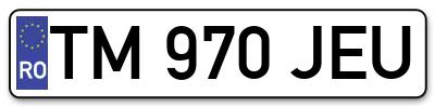 Placuta inmatriculare numar auto  TM-970-JEU, TM 970 JEU, TM970JEU