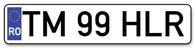 Placuta inmatriculare numar auto  TM-99-HLR, TM 99 HLR, TM99HLR