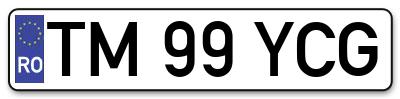 Placuta inmatriculare numar auto  TM-99-YCG, TM 99 YCG, TM99YCG