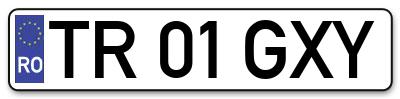 Placuta inmatriculare numar auto  TR-01-GXY, TR 01 GXY, TR01GXY
