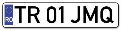 Placuta inmatriculare numar auto  TR-01-JMQ, TR 01 JMQ, TR01JMQ