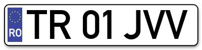 Placuta inmatriculare numar auto  TR-01-JVV, TR 01 JVV, TR01JVV