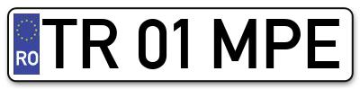 Placuta inmatriculare numar auto  TR-01-MPE, TR 01 MPE, TR01MPE