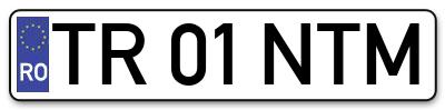 Placuta inmatriculare numar auto  TR-01-NTM, TR 01 NTM, TR01NTM