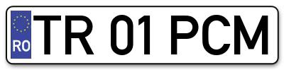 Placuta inmatriculare numar auto  TR-01-PCM, TR 01 PCM, TR01PCM