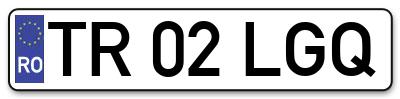 Placuta inmatriculare numar auto  TR-02-LGQ, TR 02 LGQ, TR02LGQ