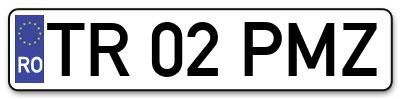 Placuta inmatriculare numar auto  TR-02-PMZ, TR 02 PMZ, TR02PMZ