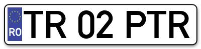 Placuta inmatriculare numar auto  TR-02-PTR, TR 02 PTR, TR02PTR