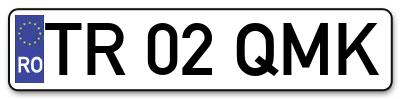 Placuta inmatriculare numar auto  TR-02-QMK, TR 02 QMK, TR02QMK