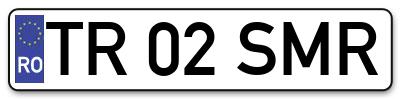 Placuta inmatriculare numar auto  TR-02-SMR, TR 02 SMR, TR02SMR