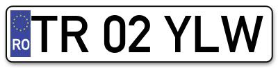 Placuta inmatriculare numar auto  TR-02-YLW, TR 02 YLW, TR02YLW