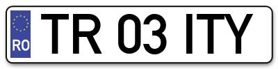 Placuta inmatriculare numar auto  TR-03-ITY, TR 03 ITY, TR03ITY