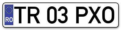 Placuta inmatriculare numar auto  TR-03-PXO, TR 03 PXO, TR03PXO