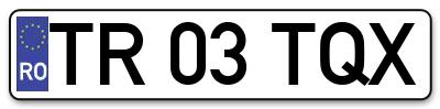 Placuta inmatriculare numar auto  TR-03-TQX, TR 03 TQX, TR03TQX