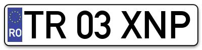 Placuta inmatriculare numar auto  TR-03-XNP, TR 03 XNP, TR03XNP
