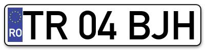Placuta inmatriculare numar auto  TR-04-BJH, TR 04 BJH, TR04BJH