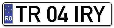 Placuta inmatriculare numar auto  TR-04-IRY, TR 04 IRY, TR04IRY