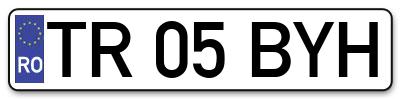 Placuta inmatriculare numar auto  TR-05-BYH, TR 05 BYH, TR05BYH