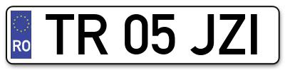 Placuta inmatriculare numar auto  TR-05-JZI, TR 05 JZI, TR05JZI