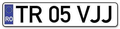 Placuta inmatriculare numar auto  TR-05-VJJ, TR 05 VJJ, TR05VJJ