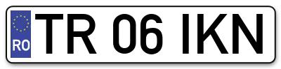 Placuta inmatriculare numar auto  TR-06-IKN, TR 06 IKN, TR06IKN