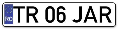 Placuta inmatriculare numar auto  TR-06-JAR, TR 06 JAR, TR06JAR