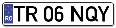 Placuta inmatriculare numar auto  TR-06-NQY, TR 06 NQY, TR06NQY